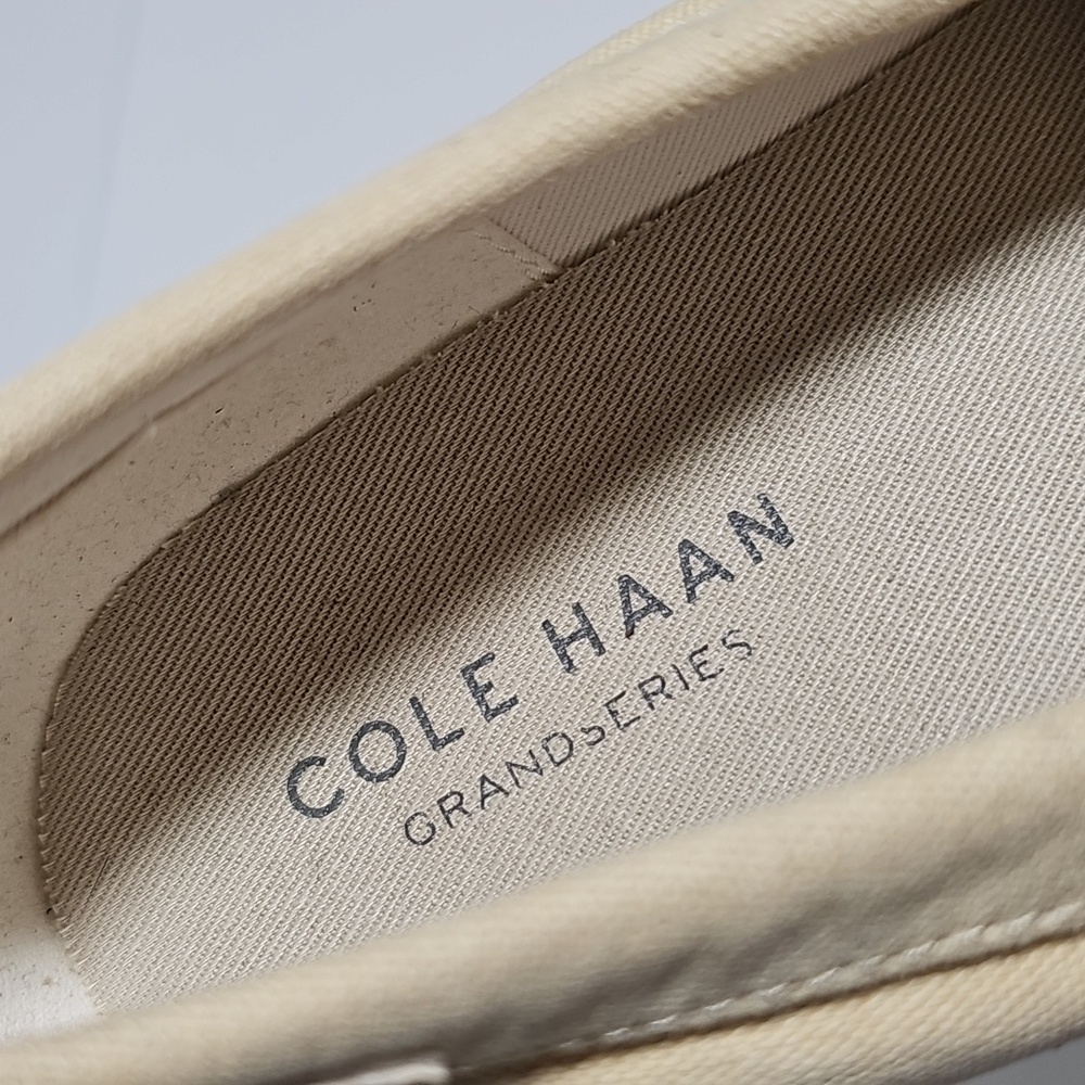 NWOT Cole Haan Grandseries Grandpro Rally Penny Loafer Sneaker Cream Canvas 10 - Picture 10 of 13